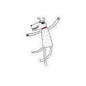 Dancing Dog Sticker