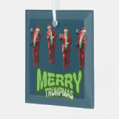 Dancing Donald Trump MAGA Kerst Glas Ornament (Voorkant links)