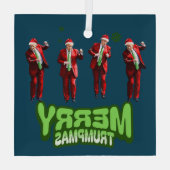 Dancing Donald Trump MAGA Kerst Glas Ornament (Achterkant)