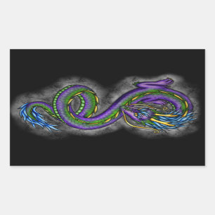 Dancing Dragon Rechthoekige Sticker