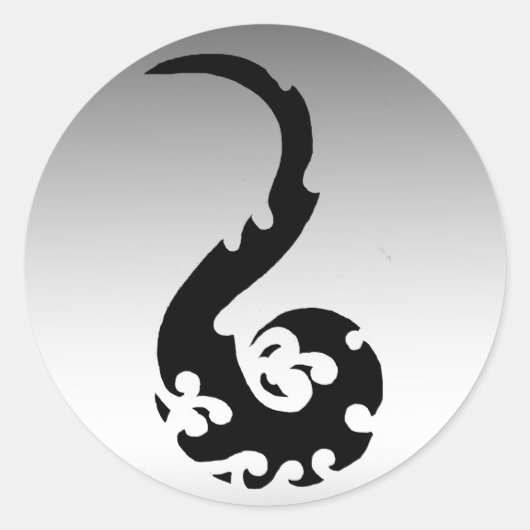 Dancing Dragon Ronde Sticker (Voorkant)