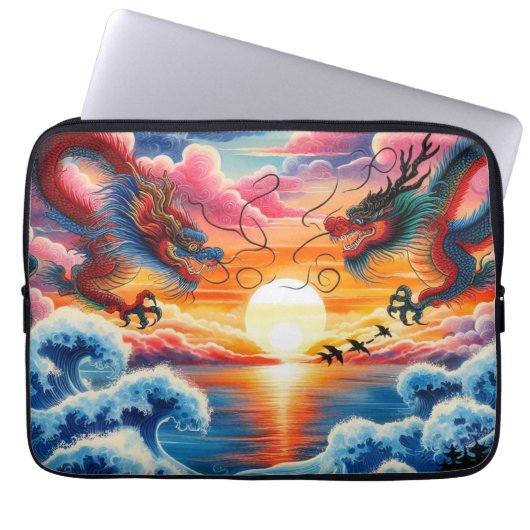 Dancing dragon tablet protector laptop sleeve (Voorkant)