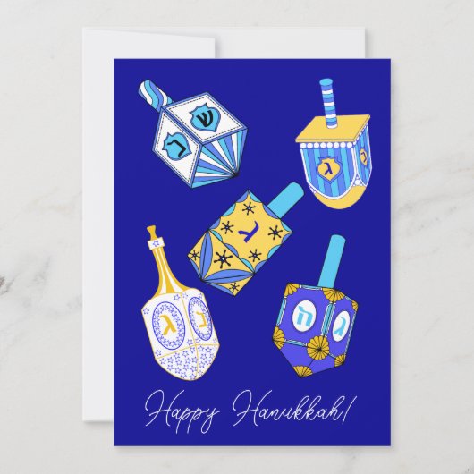 Dancing Dreidels Hanukkah Feestdagenkaart (Voorkant)