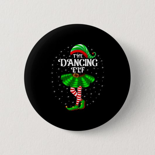 Dancing Elf Christmas Family Matching Women Girls Ronde Button 5,7 Cm (Voorkant)