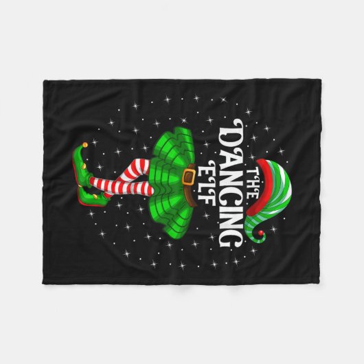 Dancing Elf Kerst Familie Matching Vrouwen Meisjes Fleece Deken (Voorkant (Horizontaal))