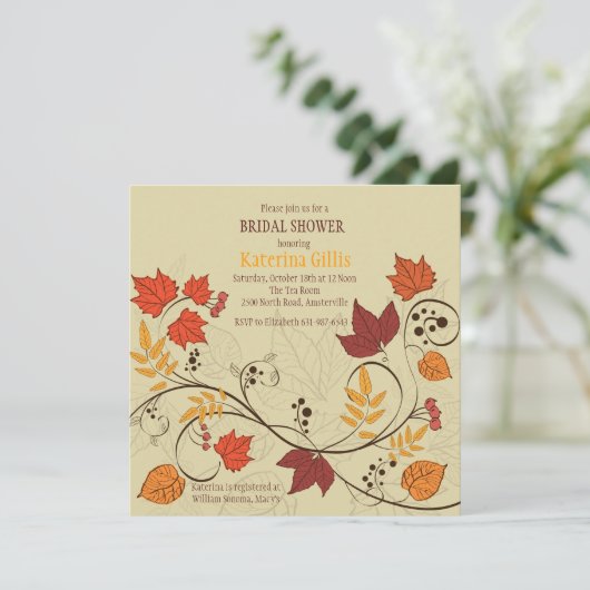 Dancing Fall Leaves Invitation (Debout devant)