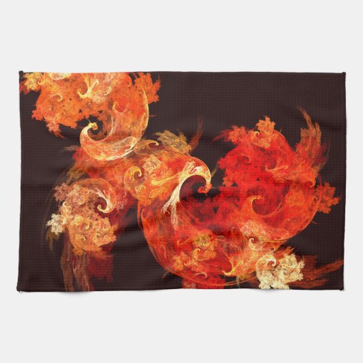 Dancing Firebirds Art Abstrait Serviette de cuisin (Horizontal)
