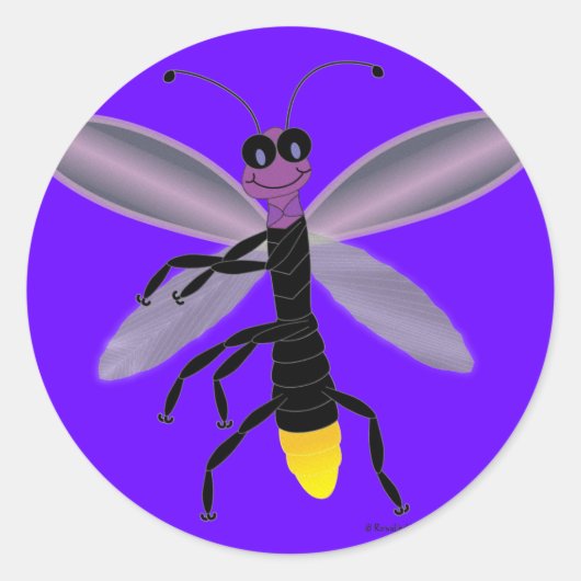Dancing Firefly Ronde Sticker (Voorkant)