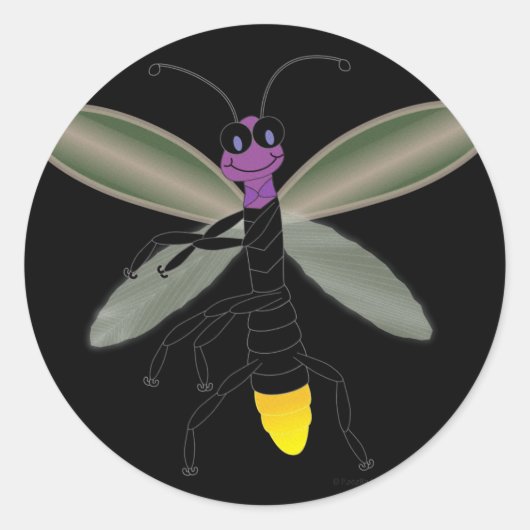 Dancing Firefly Ronde Sticker (Voorkant)
