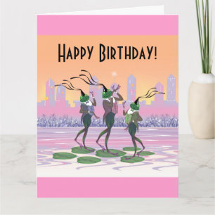  Dancing Frogs Happy Birthday Kaart