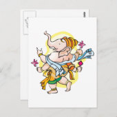 Dancing Ganesha Briefkaart (Voorkant / Achterkant)