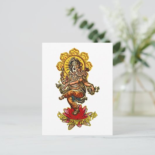 DANCING GANESHA | Maak uw eigen achtergrond Briefkaart (Staand voorkant)