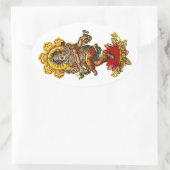 DANCING GANESHA | Maak uw eigen achtergrond Ovale Sticker (Tas)