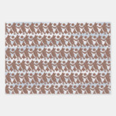 Dancing Gingerbread Cats Gift Wrap (op wit) Inpakpapier Vel (Voorkant)