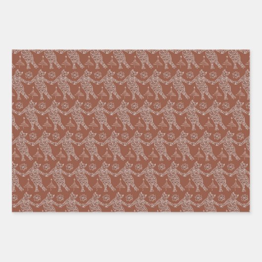 Dancing Gingerbread Chats Enveloppement Papier (Devant)