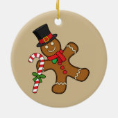 Dancing GingerbrooMan Keramisch Ornament (Achterkant)