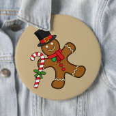 Dancing GingerbrooMan Ronde Button 6,0 Cm (In situ)