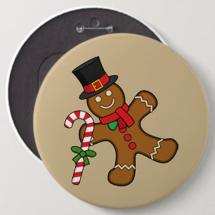 Dancing GingerbrooMan Ronde Button 6,0 Cm