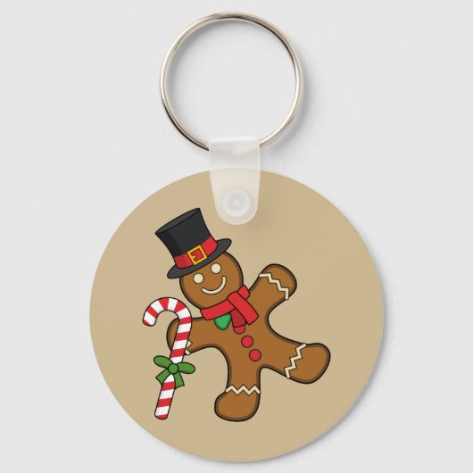 Dancing GingerbrooMan Sleutelhanger (Voorkant)