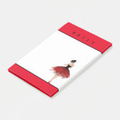 Dancing Girl/prachtige jurk/rood en zwart/naam Post-it® Notes (Schuin)