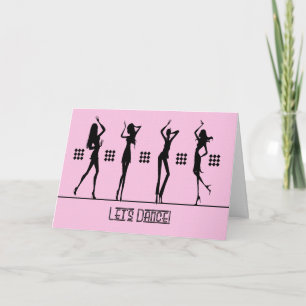 Dancing Girls Let's Dance Verjaardag Kaart