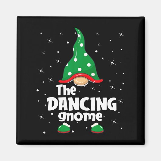 Dancing Gnome Family Matching Christmas Funny Paja Magneet (Voorkant)