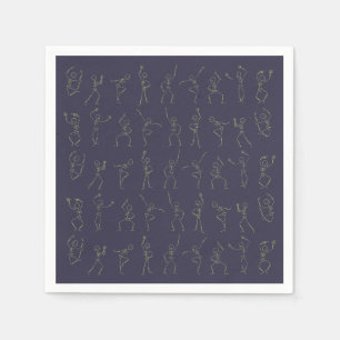Dancing Halloween Skeleton - paarse Servet