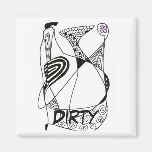 "Dancing Hen" Lave-vaisselle Abstrait Magnet d'éta (Devant)