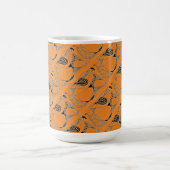 "Dancing Hen on Orange Tiled" Abstrait Design Mug (Centre)