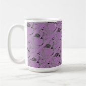"Dancing Hen on Purple Tiled" Abstrait Design Mug (Gauche)