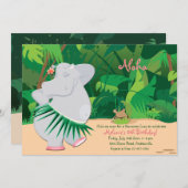 Dancing Hippo Invitation Kaart (Voorkant / Achterkant)