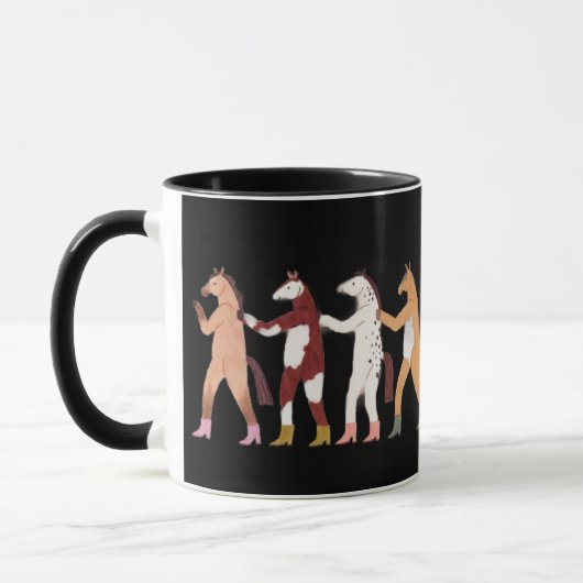 Dancing Horses Whimsical Mug (Gauche)