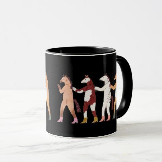 Dancing Horses Whimsical Mug Mok (Voorkant rechts)