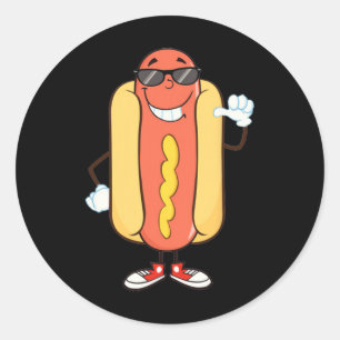 Dancing Hotdog Shirt- Funny Food T Shirt Ronde Sticker