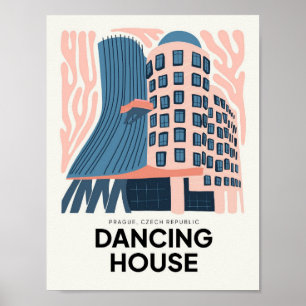 Dancing House Praag Tsjechische abstracte reizen b Poster