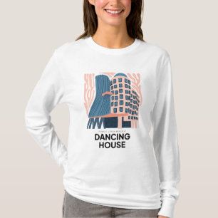 Dancing House Praag Tsjechische abstracte reizen b T-shirt