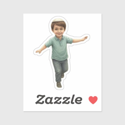 Dancing Jewish Boy – Joyful & Lively Design Sticker (Vel)