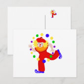 Dancing Juggler Clown Briefkaart (Voorkant / Achterkant)