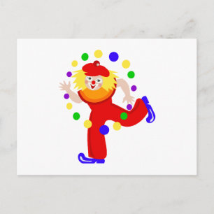 Dancing Juggler Clown Briefkaart