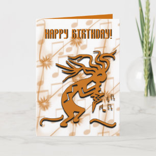 Dancing Kokopelli Musician Happy Birthday Sjabloon