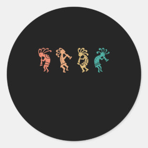 Dancing Kokopelli Southwestern Verenigde Staten Na Ronde Sticker