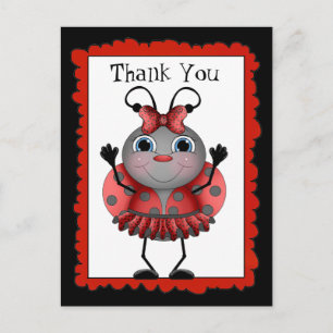 Dancing Ladybug merci carte postale