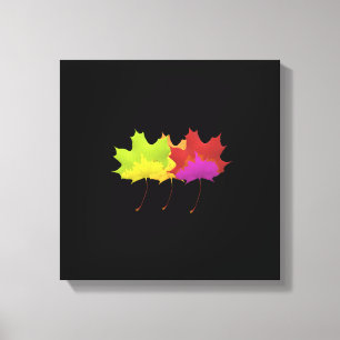 DANCING LEAF DESIGN NATUUR THEMA CANVAS AFDRUK