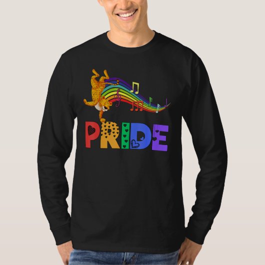 Dancing Leopard Pride Dad Rainbow Men Women Girls  T-shirt (Voorkant)