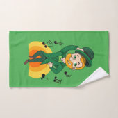 Dancing leprechaun, dessin animé de la Saint Patri (Serviette à main)