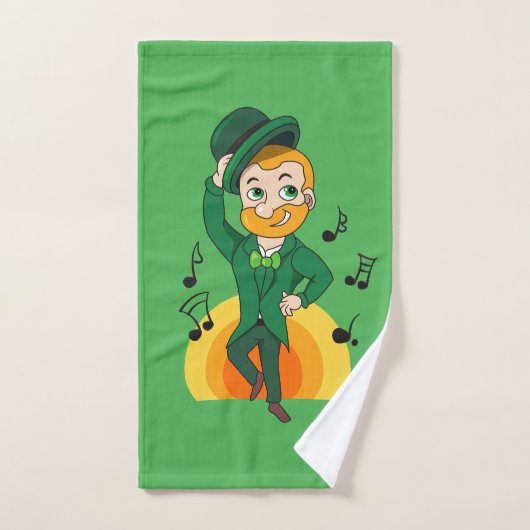 Dancing leprechaun, dessin animé de la Saint Patri (Serviette à main)