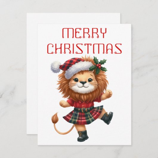 Dancing Lion Cub - Carte de Noël (Devant / Derrière)