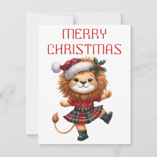 Dancing Lion Cub - Kerst Kaart (Voorkant)