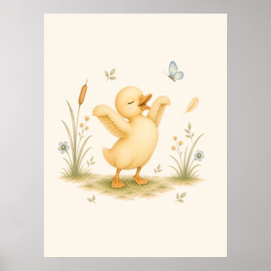 Dancing Little Duck Nursery Poster (Voorkant)