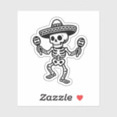 Dancing Mexican Skeleton Sticker (Vel)